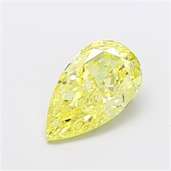 Picture of Lab Grown Diamond 2.05 Carats, Pear with  Cut, Fancy Intense Yellow Color, VS1 Clarity and Certified by IGI