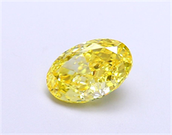 Picture of Lab Grown Diamond 1.28 Carats, Oval with  Cut, Fancy Vivid Yellow Color, VS1 Clarity and Certified by IGI