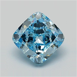 Picture of Lab Grown Diamond 2.20 Carats, CUSHION MODIFIED with  Cut, Fancy Intense Blue Color, VVS2 Clarity and Certified by IGI