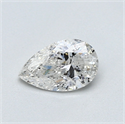 0.50 Carats, Pear Diamond with  Cut, E Color, I1 Clarity and Certified by GIA