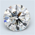2.01 Carats, Round Diamond with Excellent Cut, J Color, I1 Clarity and Certified by GIA
