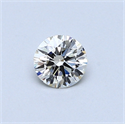 0.34 Carats, Round Diamond with Excellent Cut, H Color, VVS1 Clarity and Certified by EGL