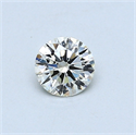 0.37 Carats, Round Diamond with Excellent Cut, H Color, VS1 Clarity and Certified by EGL