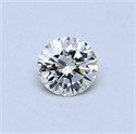 0.37 Carats, Round Diamond with Excellent Cut, H Color, VVS1 Clarity and Certified by EGL