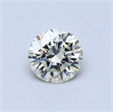 0.37 Carats, Round Diamond with Excellent Cut, I Color, VVS2 Clarity and Certified by EGL