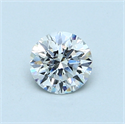 0.57 Carats, Round Diamond with Excellent Cut, D Color, VS2 Clarity and Certified by GIA