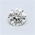0.58 Carats, Round Diamond with Excellent Cut, K Color, VS1 Clarity and Certified by GIA