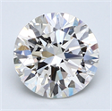 2.01 Carats, Round Diamond with Excellent Cut, H Color, VS1 Clarity and Certified by GIA