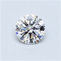 0.51 Carats, Round Diamond with Excellent Cut, D Color, SI2 Clarity and Certified by GIA