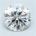 1.53 Carats, Round Diamond with Excellent Cut, F Color, SI1 Clarity and Certified by GIA