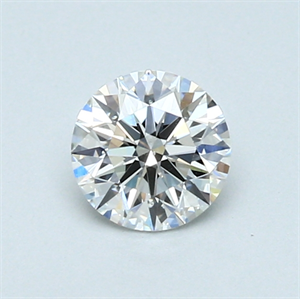 Picture of 0.54 Carats, Round Diamond with Excellent Cut, F Color, SI1 Clarity and Certified by GIA