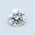0.53 Carats, Round Diamond with Excellent Cut, D Color, VS1 Clarity and Certified by GIA