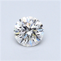 0.44 Carats, Round Diamond with Very Good Cut, F Color, VVS1 Clarity and Certified by GIA