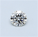 0.34 Carats, Round Diamond with Excellent Cut, G Color, VVS2 Clarity and Certified by EGL