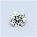 0.38 Carats, Round Diamond with Excellent Cut, H Color, VS2 Clarity and Certified by EGL