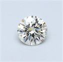0.38 Carats, Round Diamond with Excellent Cut, H Color, VVS1 Clarity and Certified by EGL