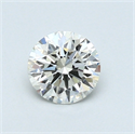 0.57 Carats, Round Diamond with Excellent Cut, H Color, VS1 Clarity and Certified by GIA
