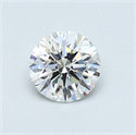 0.52 Carats, Round Diamond with Excellent Cut, E Color, SI1 Clarity and Certified by GIA
