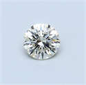 0.34 Carats, Round Diamond with Excellent Cut, H Color, VVS2 Clarity and Certified by EGL