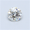 0.50 Carats, Round Diamond with Good Cut, H Color, VVS2 Clarity and Certified by GIA