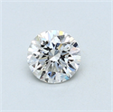 0.50 Carats, Round Diamond with Good Cut, F Color, VVS1 Clarity and Certified by GIA