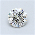 0.82 Carats, Round Diamond with Good Cut, H Color, IF Clarity and Certified by GIA