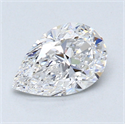 0.88 Carats, Pear Diamond with  Cut, D Color, VVS1 Clarity and Certified by GIA