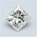 1.00 Carats, Princess Diamond with  Cut, J Color, SI1 Clarity and Certified by GIA