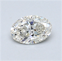 0.54 Carats, Oval Diamond with  Cut, I Color, VS2 Clarity and Certified by GIA