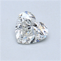 0.53 Carats, Heart Diamond with  Cut, G Color, SI1 Clarity and Certified by GIA