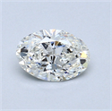 0.52 Carats, Oval Diamond with  Cut, H Color, VVS2 Clarity and Certified by GIA