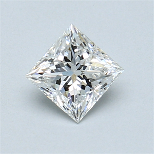 Picture of 0.53 Carats, Princess Diamond with  Cut, F Color, VS1 Clarity and Certified by GIA