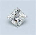 0.50 Carats, Princess Diamond with  Cut, H Color, VVS2 Clarity and Certified by GIA
