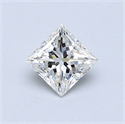 0.52 Carats, Princess Diamond with  Cut, G Color, VS2 Clarity and Certified by GIA