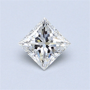 Picture of 0.52 Carats, Princess Diamond with  Cut, G Color, VS2 Clarity and Certified by GIA