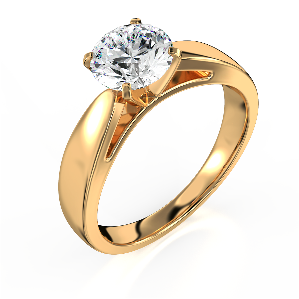 14k Oro Amarillo Corazón Diamante Anillo de compromiso Britany