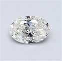 0.74 Carats, Oval Diamond with  Cut, G Color, I1 Clarity and Certified by GIA