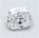 1.00 Carats, Cushion Diamond with  Cut, D Color, I1 Clarity and Certified by GIA