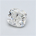 0.61 Carats, Cushion Diamond with  Cut, I Color, I2 Clarity and Certified by GIA