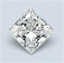 1.04 Carats, Princess Diamond with  Cut, H Color, SI2 Clarity and Certified by GIA