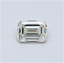 0.41 Carats, Emerald Diamond with  Cut, H Color, VVS2 Clarity and Certified by EGL
