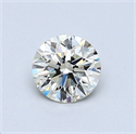 0.59 Carats, Round Diamond with Excellent Cut, H Color, VS1 Clarity and Certified by EGL