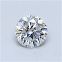 0.65 Carats, Round Diamond with Excellent Cut, D Color, VS2 Clarity and Certified by EGL
