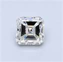 0.70 Carats, Asscher Diamond with  Cut, I Color, VS1 Clarity and Certified by GIA