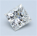 1.53 Carats, Princess Diamond with  Cut, J Color, SI2 Clarity and Certified by GIA