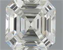 1.01 Carats, Asscher Diamond with  Cut, J Color, VS2 Clarity and Certified by GIA