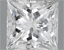 0.71 Carats, Princess Diamond with  Cut, F Color, VVS2 Clarity and Certified by GIA