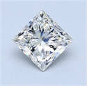 1.08 Carats, Princess Diamond with  Cut, I Color, SI1 Clarity and Certified by GIA