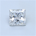 0.71 Carats, Princess Diamond with  Cut, F Color, I2 Clarity and Certified by GIA