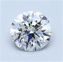 1.00 Carats, Round Diamond with Good Cut, G Color, I1 Clarity and Certified by GIA